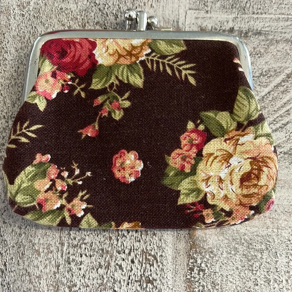 Vintage Coin Purse (floral brown) - Picture 2 of 7